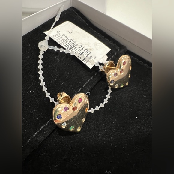My Story Rainbow Reese 14K Yellow Gold & Mixed-Stone Heart Stud Earrings - Picture 12 of 12